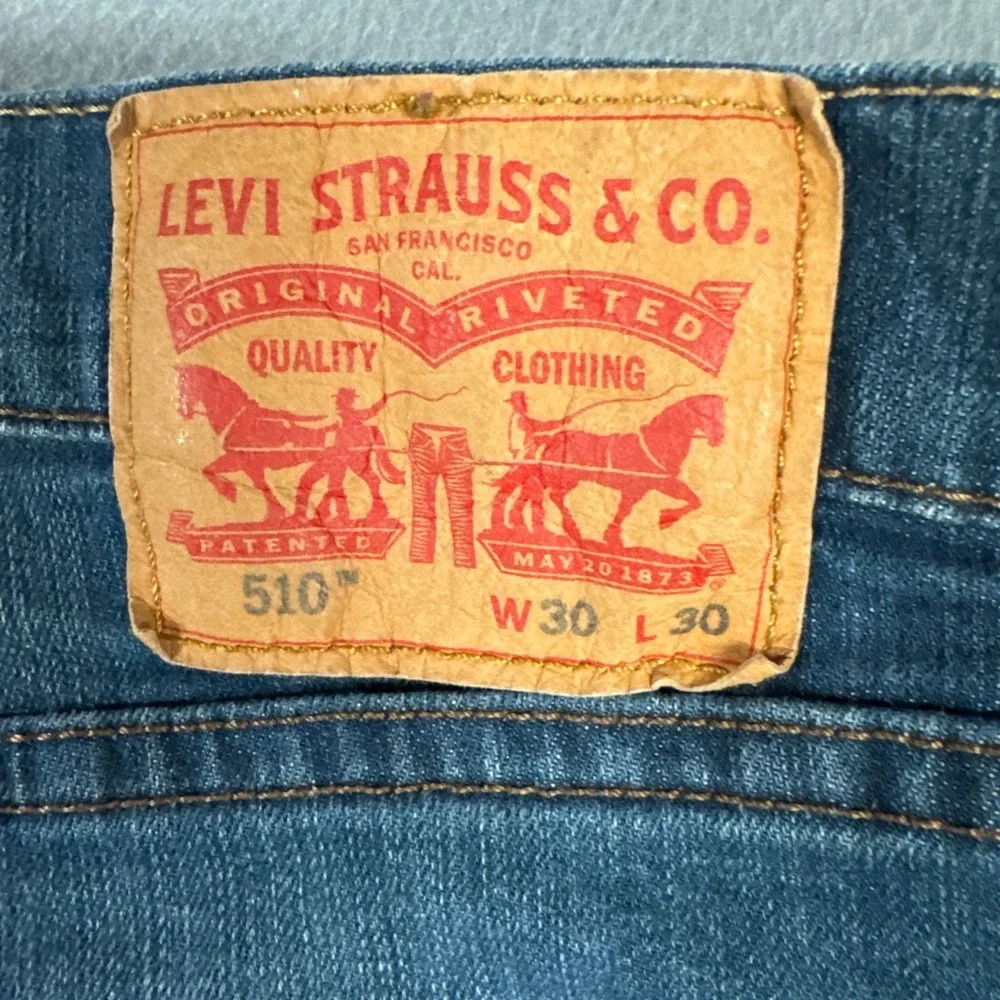 Levis Jeans Mens 30x30 (Fits 29x28) Blue 510 Skinny Stretch Denim Cowboy Western